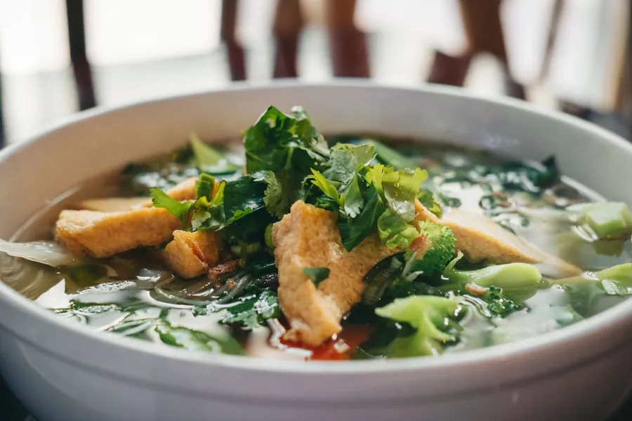 Vegetable and tofu pho
